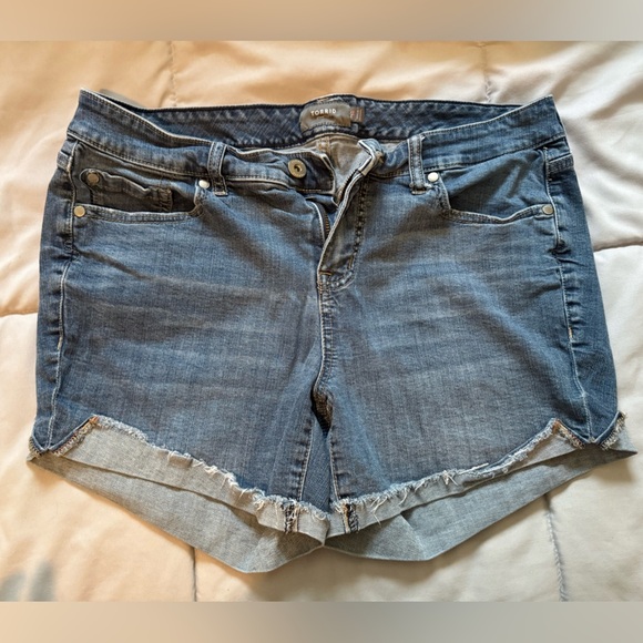 torrid Pants - Torrid Denim Shorts with Distressed Medium Wash Size 14